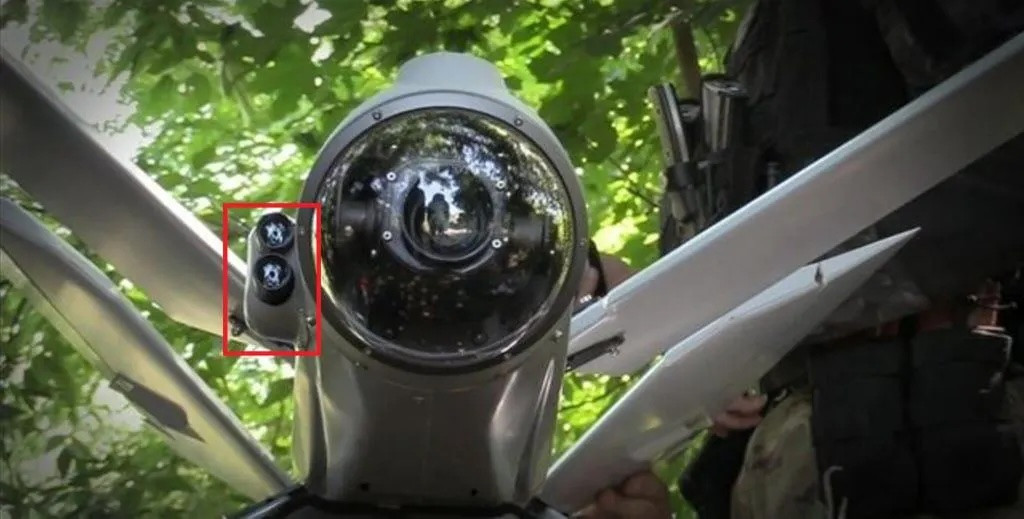 secondary dual cameras beside the main nose camera on the lancet claimed to be a laser based sighting system.jpeg