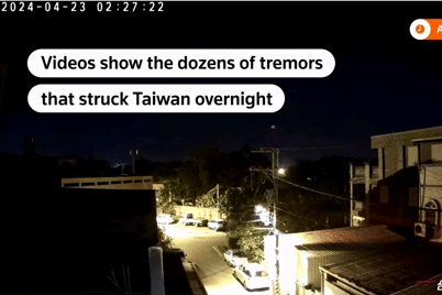 Đài Loan rung lắc dữ dội suốt đêm vì 200 đợt dư chấn