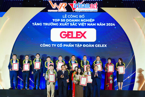 GELEX tiếp tục lọt Top 50 doanh nghiệp tăng trưởng xuất sắc Việt Nam 2024