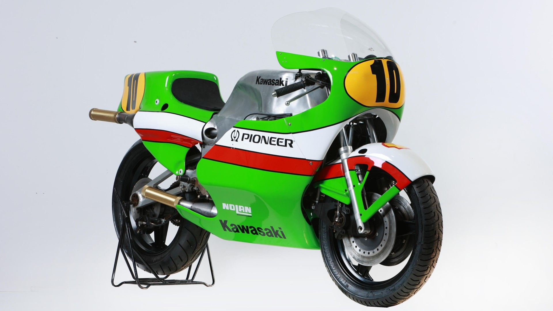 1982 Kawasaki KR500 Grand Prix Racing Motorcycle front third quarter view