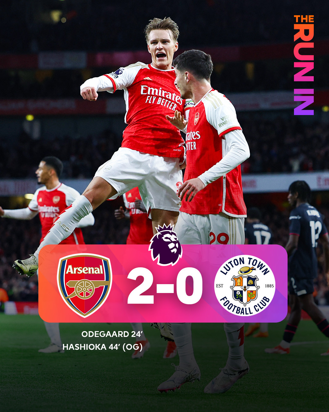 Thắng dễ Luton, Arsenal vững vàng ngôi số 1 Arsenal.jpg