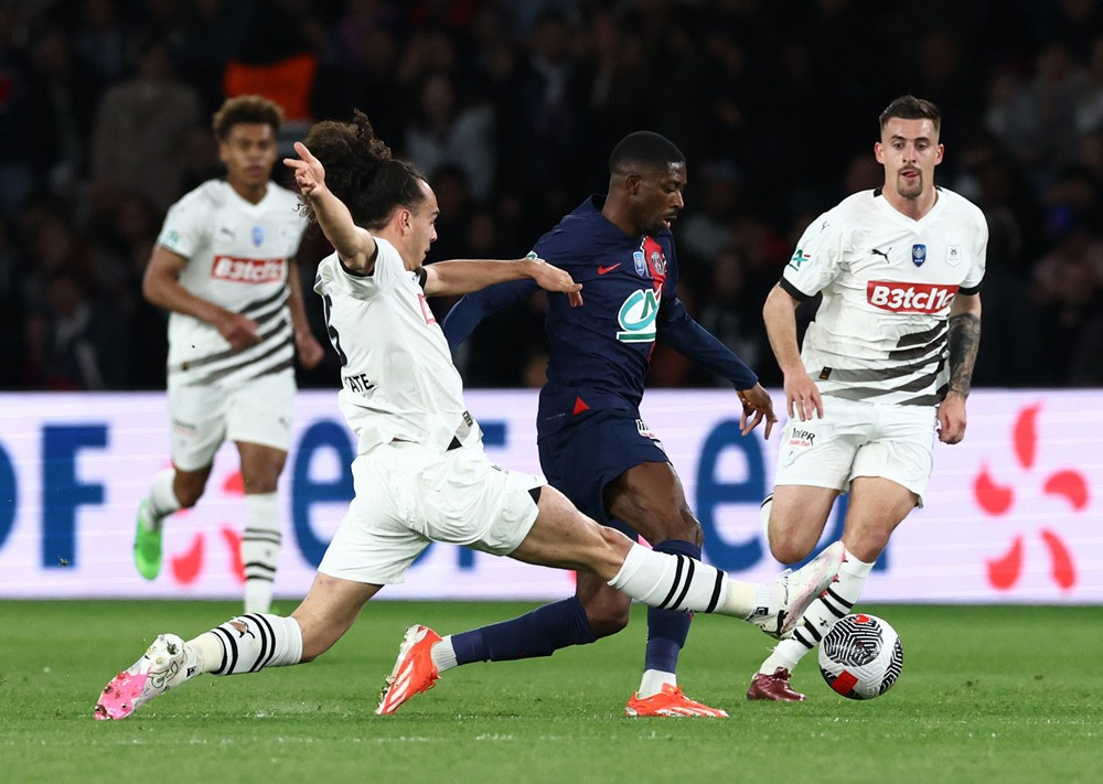 Mbappe lập công chuộc tội, PSG lấy vé chung kết Cúp quốc gia psg vs rennes 1.jpg