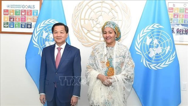 Deputy PM Le Minh Khai meets UN Deputy Secretary General hinh anh 1