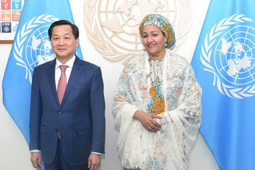 Phó Thủ tướng Lê Minh Khái gặp Phó Tổng Thư ký Liên Hợp Quốc
