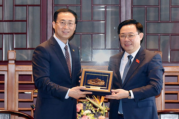 Chủ tịch Quốc hội Vương Đình Huệ tiếp các tập đoàn hàng đầu của Trung Quốc
