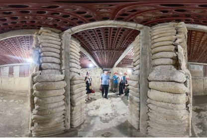 Inside command tunnel of French general De Castries in Dien Bien province