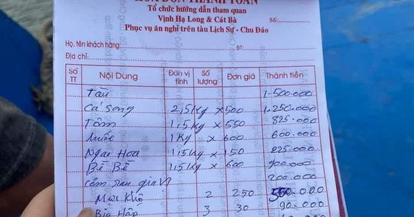 Bữa tiệc hải sản hơn 6,5 triệu đồng với 12 món ở Vịnh Hạ Long gây tranh cãi dữ dội