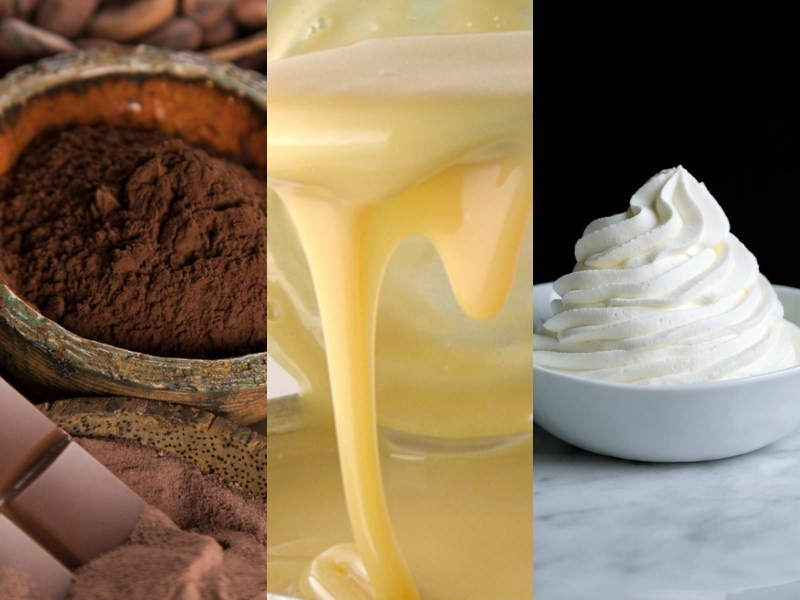 {Nguyên liệu làm kem socola}