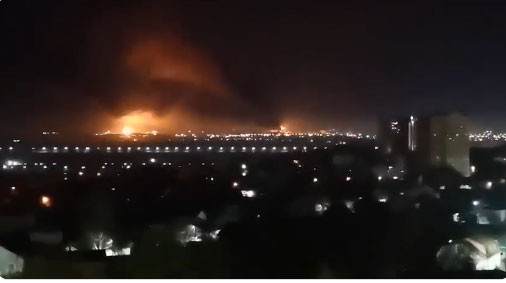 Huge fire at Russian oil depot near Ukraine border