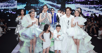 Children's fashion show broadcasts messages on protection of children