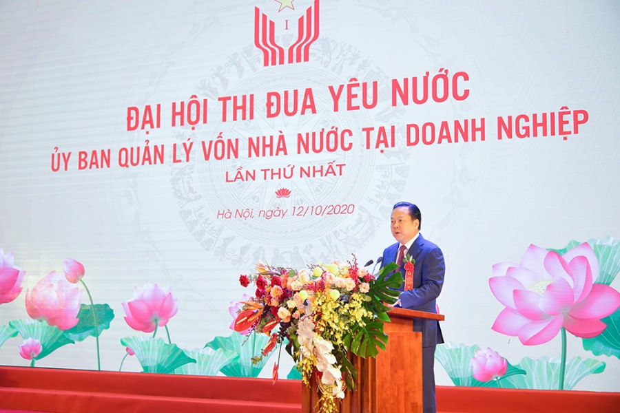 Chủ tịch Nguyễn Hoàng Anh phát biểu khai mạc ĐH Thi đua yêu nước UB Quản lý vốn Nhà nước