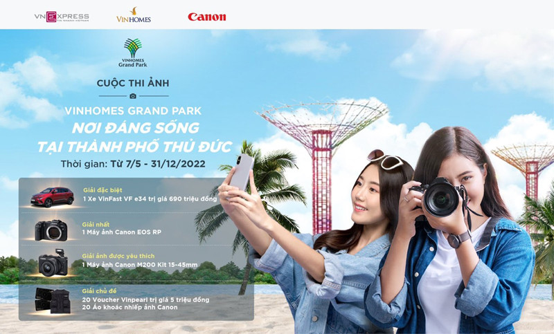 Cơ hội trúng ô tô khi tham gia cuộc thi ảnh của Vinhomes Grand Park 