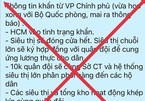 Thông tin 'TP.HCM vào tình trạng khẩn' là bịa đặt