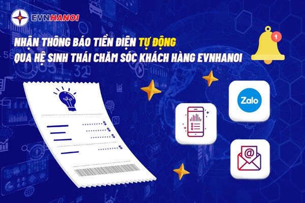 Hà Nội: nhận thông báo tiền điện tự động ở đâu?