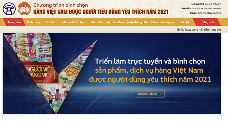 Hà Nội triển khai bình chọn hàng Việt Nam chất lượng cao 2021 qua mạng