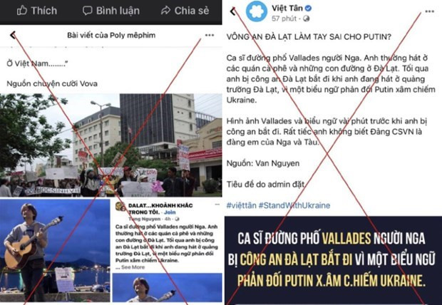 Information saying Russian singer arrested in Da Lat for protesting war in Ukraine is fake news hinh anh 1
