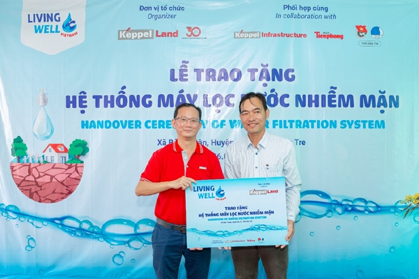 Keppel Land tặng máy lọc nước nhiễm mặn cho bà con tỉnh Bến Tre