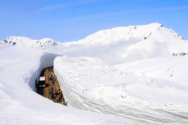 Khám phá cung đường tuyết trắng dài tới 90 cây số ở Nhật