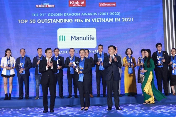 Manulife Việt Nam lần thứ 12 liên tiếp được vinh danh tại giải thưởng Rồng Vàng