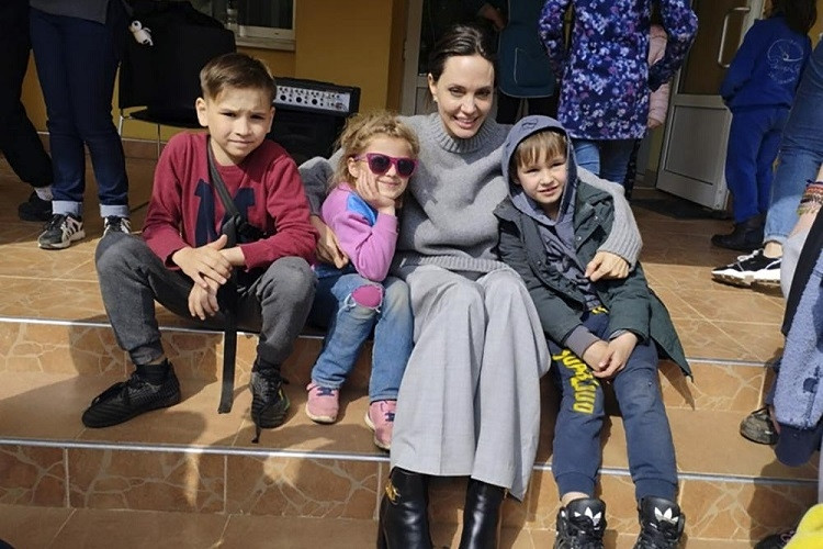 American actress Angelina Jolie makes a surprise visit to Ukraine