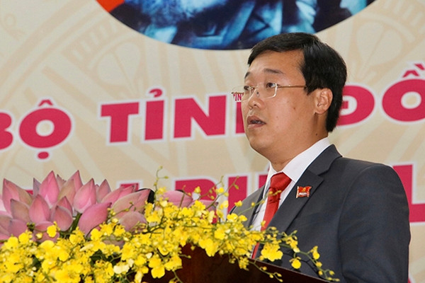 Ông Lê Quốc Phong phát biểu tại Lễ kỷ niệm 40 năm Ngày thành lập huyện Tháp Mười