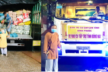 Phật giáo Đà Lạt, Bình Phước gửi 54 tấn nông sản đến các vùng tâm dịch phía Nam