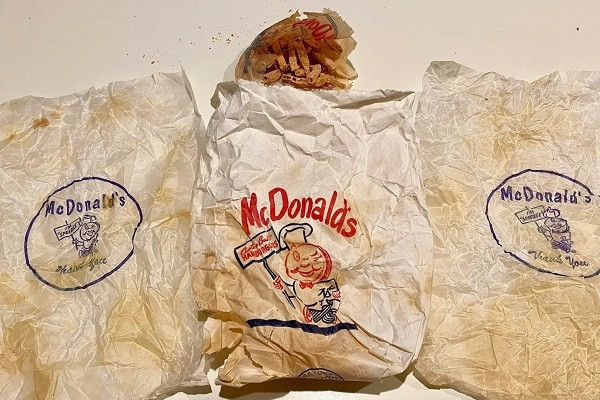 Detecting 60-year-old fast food bag still intact