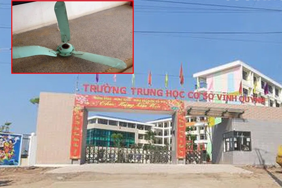 Rơi quạt trần đang quay ở ngôi trường trăm tỉ, học sinh phải nhập viện
