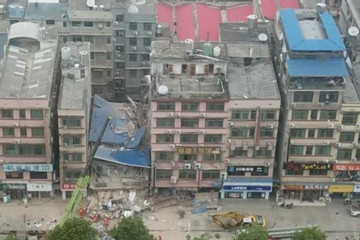 Sập nhà ở Trung Quốc, hơn 60 người mắc kẹt và mất liên lạc