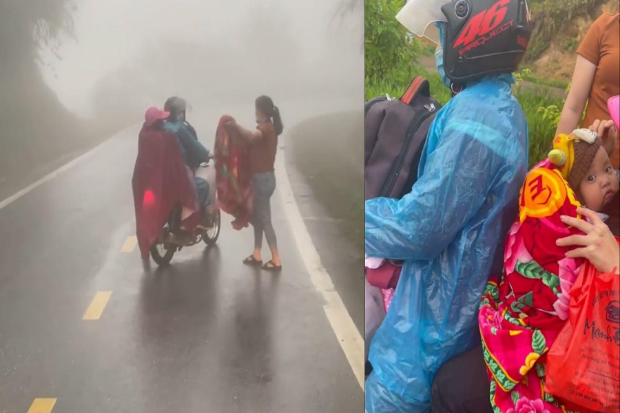 Tài xế xe tải giúp đỡ cặp vợ chồng chở con nhỏ vượt 400km dưới mưa rét