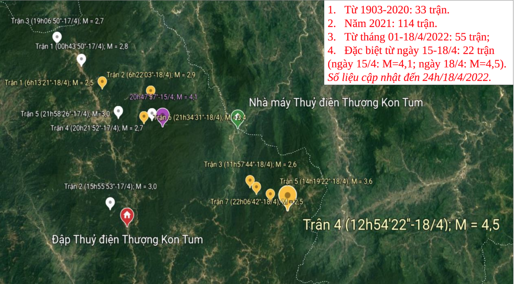 Sau động đất 4,5 độ richter ở Kon Tum, có tiếng nổ lớn trong lòng đất