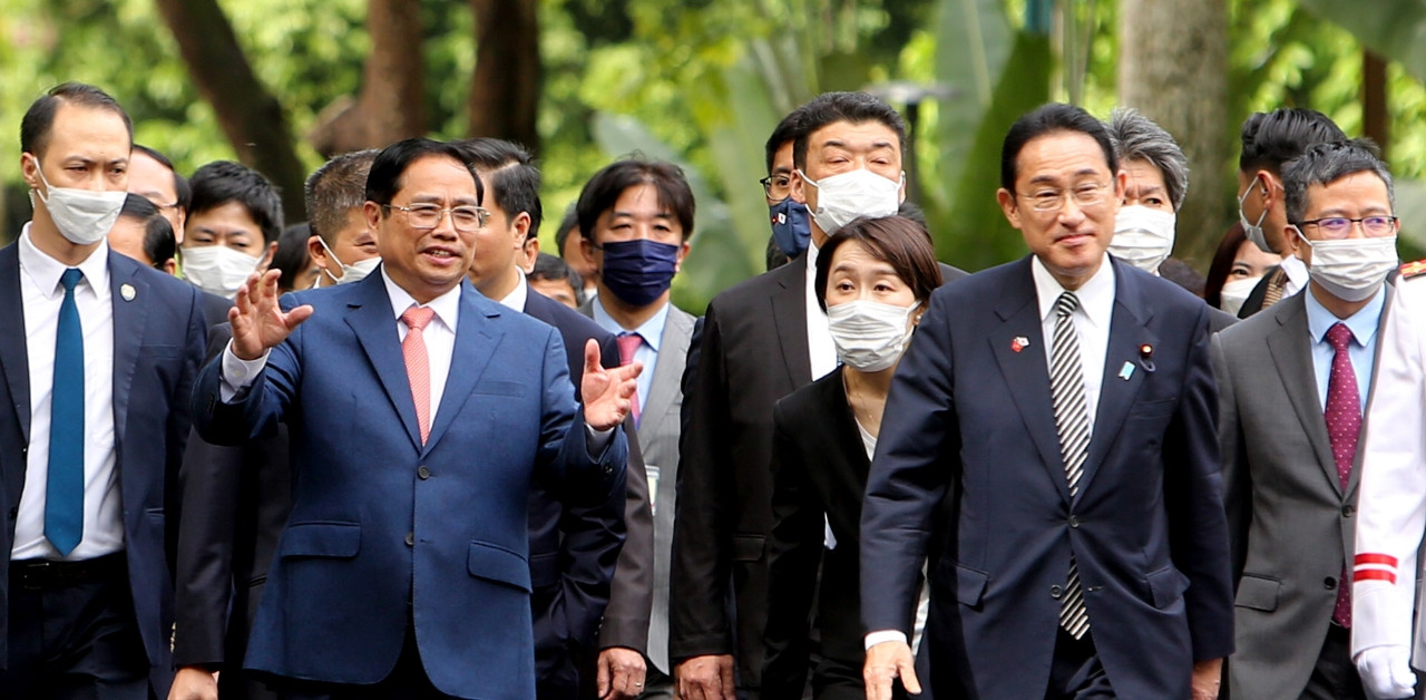 Prime Minister Pham Minh Chinh presided over the welcoming ceremony for the Japanese Prime Minister