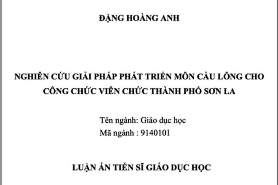 Tiến sĩ nghiên cứu phát triển cầu lông từng công bố tại 'hội thảo quốc tế'