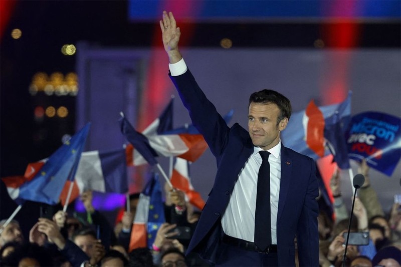 Tổng thống Pháp Emmanuel Macron tái đắc cử nhiệm kỳ 2