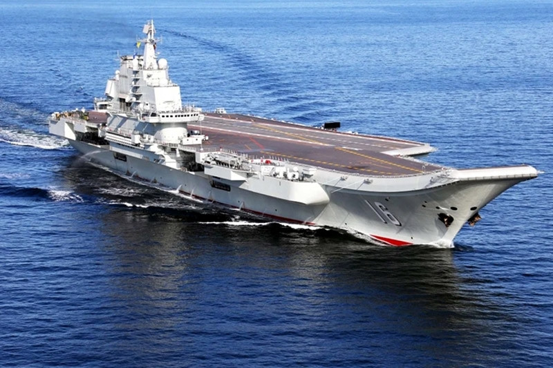 China is accused of sending an aircraft carrier close to the Japanese island