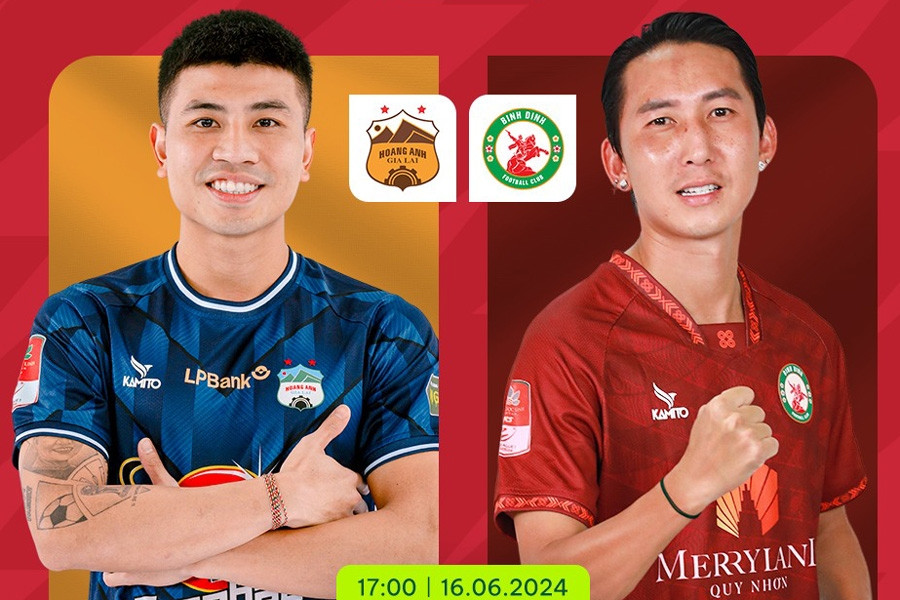  Trực tiếp bóng đá LPBank HAGL vs Bình Định, 17h ngày 16/6