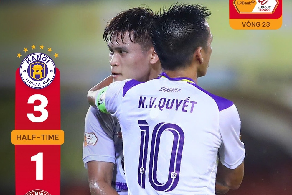 Trực tiếp bóng đá Hà Nội 3-1 TP.HCM: Văn Quyết ghi cú đúp tuyệt phẩm