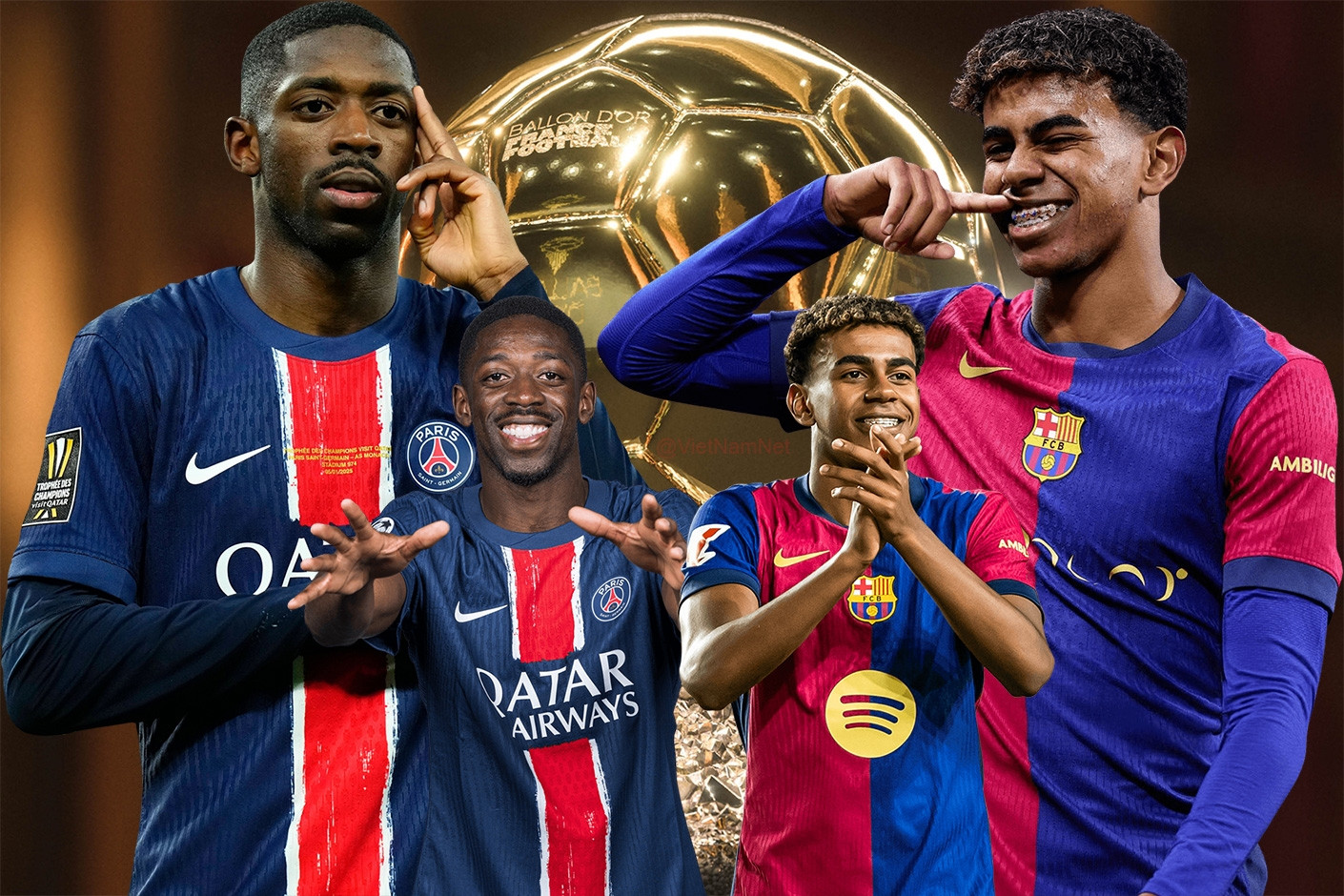 PSG đấu Inter ở Cúp C1: Dembele đua Quả bóng vàng với Yamal