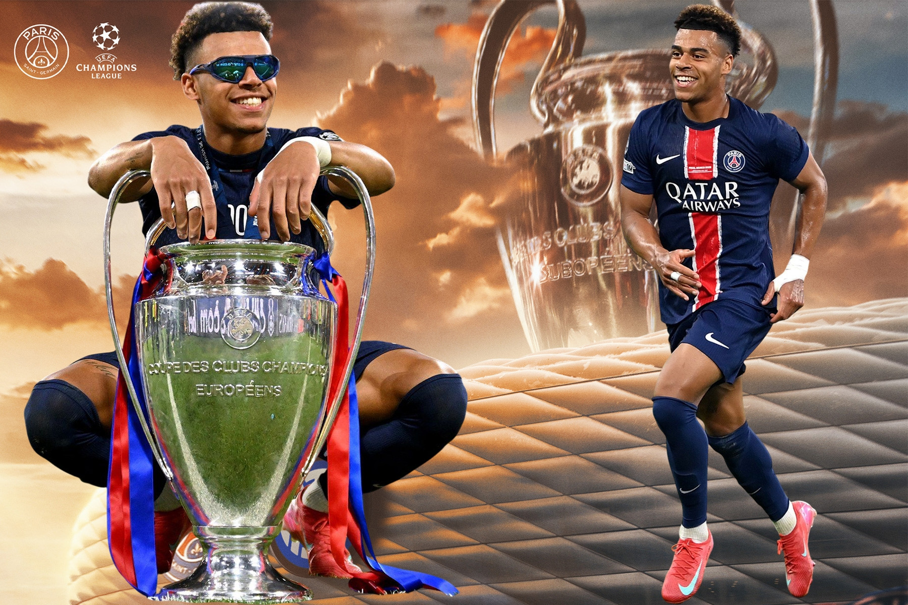 ‘Phù thủy’ Desire Doue lập kỷ lục Cúp C1: Lamine Yamal của PSG