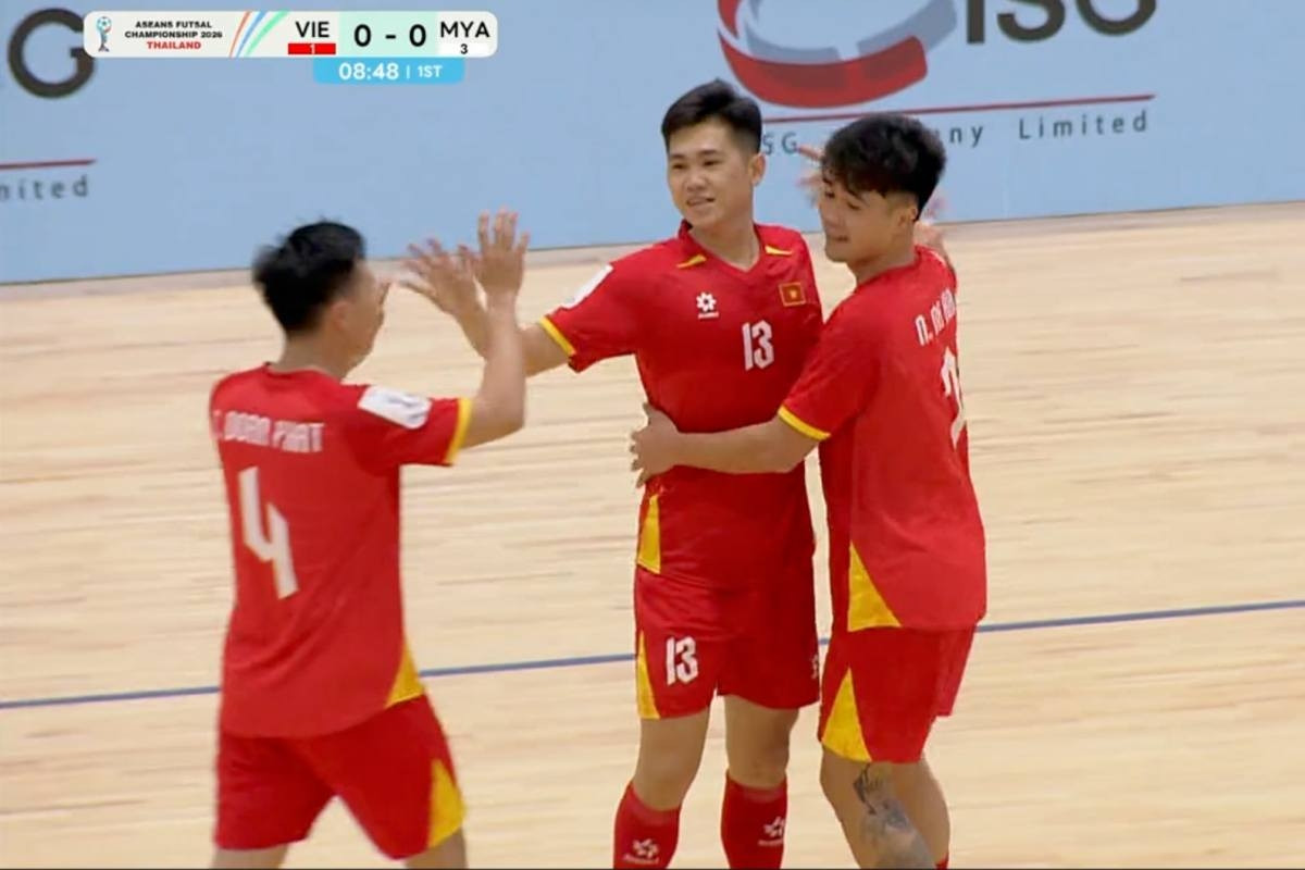 Trực tiếp bóng đá futsal Việt Nam 1-0 Myanmar: Gia Hưng mở tỷ số