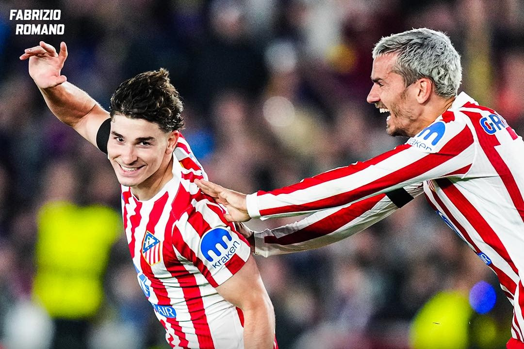 Alvarez ghi siêu phẩm, Atletico khiến Barca ôm hận