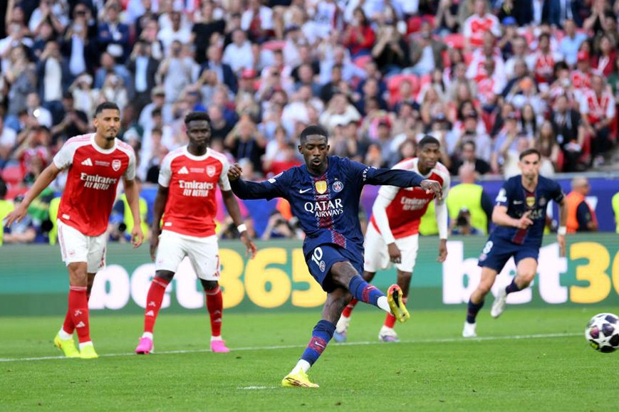 Trực tiếp Arsenal 1-1 PSG: Dembele gỡ hòa trên chấm penalty (H2)