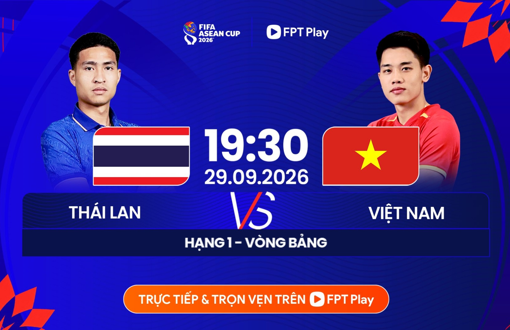 Link xem trực tiếp bóng đá Việt Nam vs Thái Lan, 19h30 hôm nay 29/9