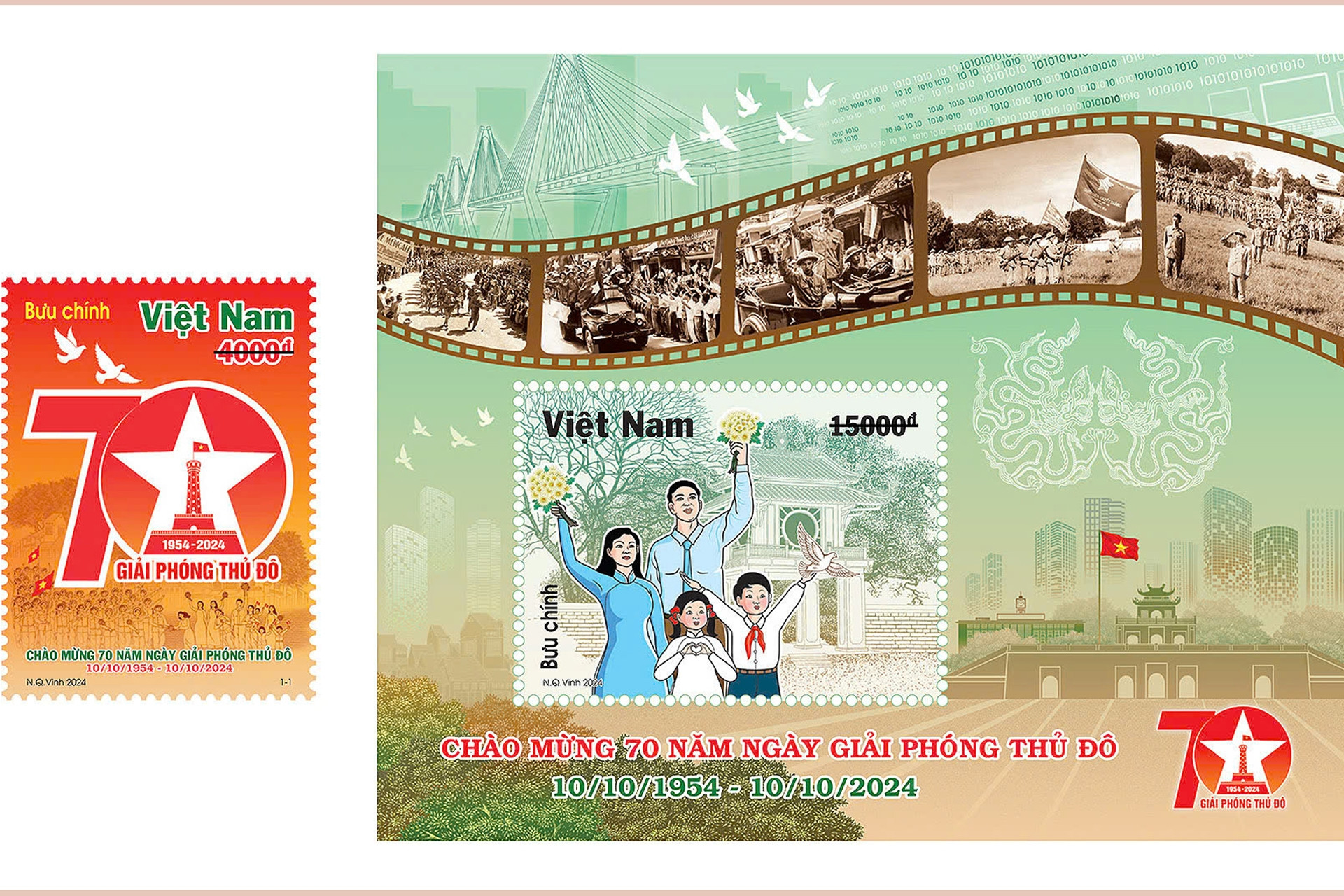Bộ TT&amp;TT phát hành tem bưu chính 70 năm Ngày Giải phóng Thủ đô