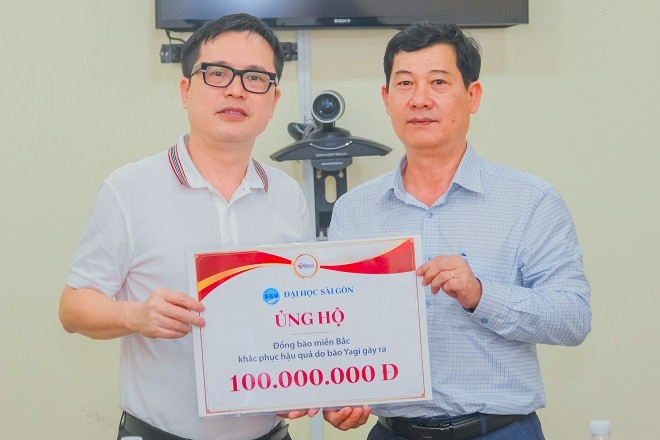 Trường ĐH Sài Gòn ủng hộ 100 triệu đồng giúp đồng bào bị ảnh hưởng của bão