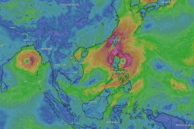 Bão Trà Mi cường độ cấp 10, thời tiết Bắc Bộ và Nam Bộ thay đổi