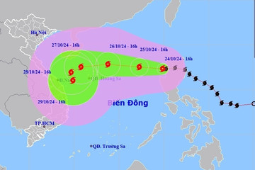 Bão Trà Mi vào Biển Đông trở thành bão số 6, sẽ tăng cấp