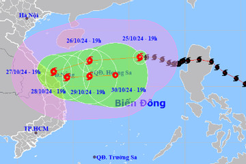 Bão số 6 khả năng ở ven bờ biển Trung Trung Bộ hơn 24 giờ, đổi hướng 3 lần