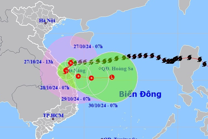 Bão số 6 Trà Mi trên vùng biển Trung Bộ, Đà Nẵng gió giật cấp 13