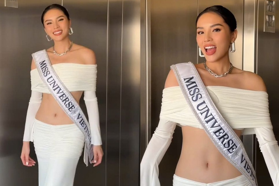 Kỳ Duyên khoe eo táo bạo, đọ sắc cùng dàn thí sinh Miss Universe 2024